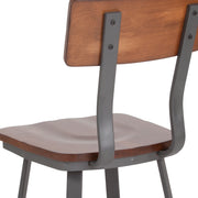 Walnut/Gray Metal Chair