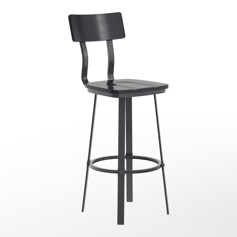 Black Metal Barstool