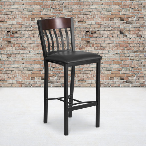 Bk/Nat Vert Stool-Black Seat