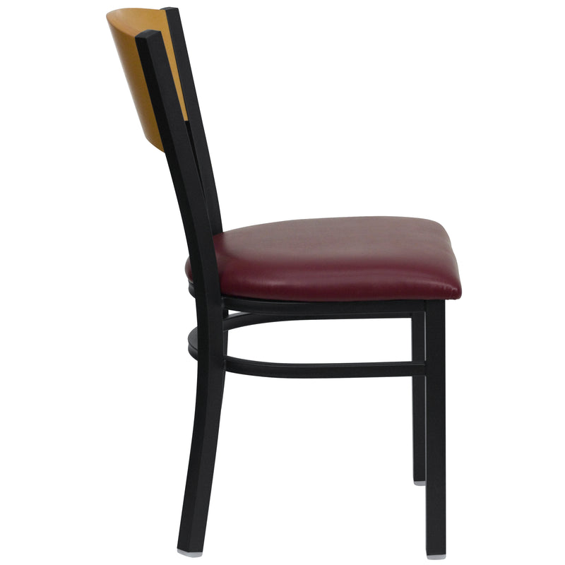 Bk/Nat Circle Chair-Burg Seat