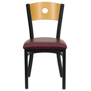 Bk/Nat Circle Chair-Burg Seat