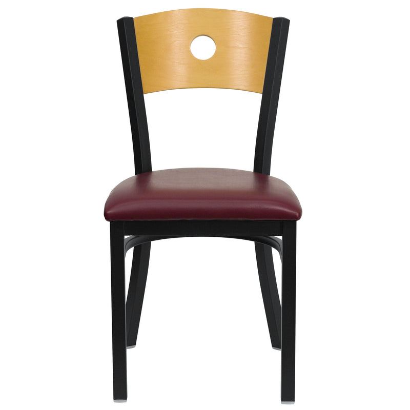 Bk/Nat Circle Chair-Burg Seat