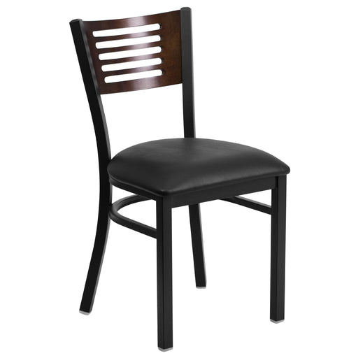 Bk/Wal Slat Chair-Black Seat