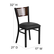 Bk/Wal Slat Chair-Black Seat