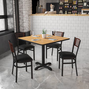 Bk/Wal Slat Chair-Black Seat