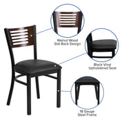 Bk/Wal Slat Chair-Black Seat