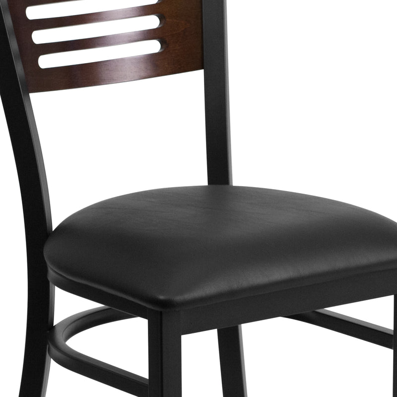 Bk/Wal Slat Chair-Black Seat