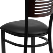 Bk/Wal Slat Chair-Black Seat