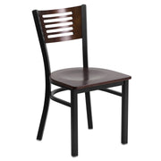 Bk/Wal Slat Chair-Wood Seat