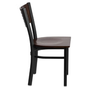 Bk/Wal Slat Chair-Wood Seat