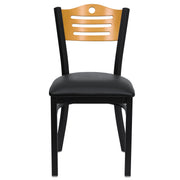 Bk/Nat Slat Chair-Black Seat