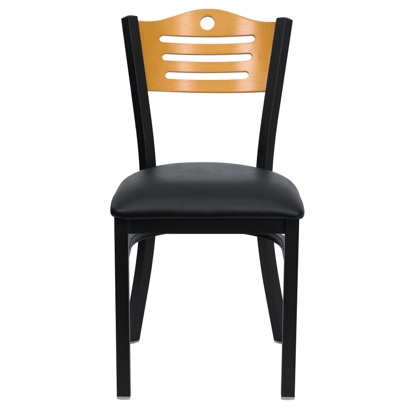 Bk/Nat Slat Chair-Black Seat