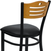 Bk/Nat Slat Chair-Black Seat