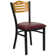 Bk/Nat Slat Chair-Burg Seat