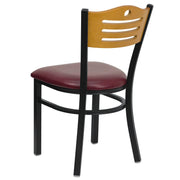 Bk/Nat Slat Chair-Burg Seat