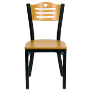 Bk/Nat Slat Chair-Wood Seat