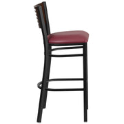 Bk/Wal Slat Stool-Burg Seat