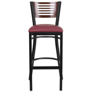Bk/Wal Slat Stool-Burg Seat
