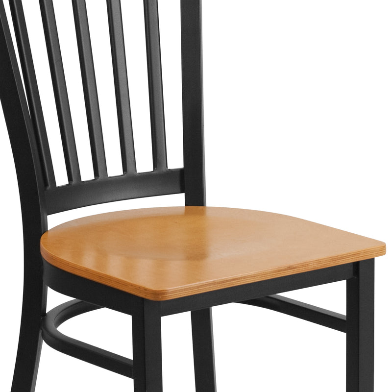 Black Vert Chair-Nat Seat