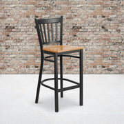 Black Vert Stool-Nat Seat