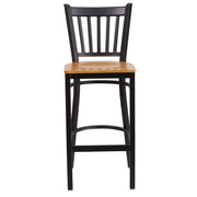Black Vert Stool-Nat Seat