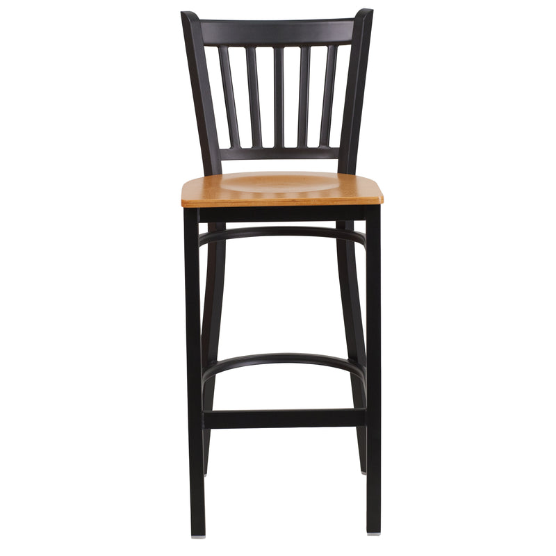 Black Vert Stool-Nat Seat
