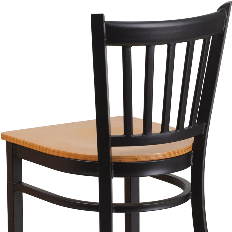 Black Vert Stool-Nat Seat