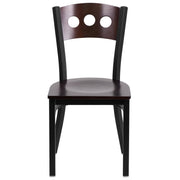 Bk/Wal 3 Circ Chair-Wood Seat