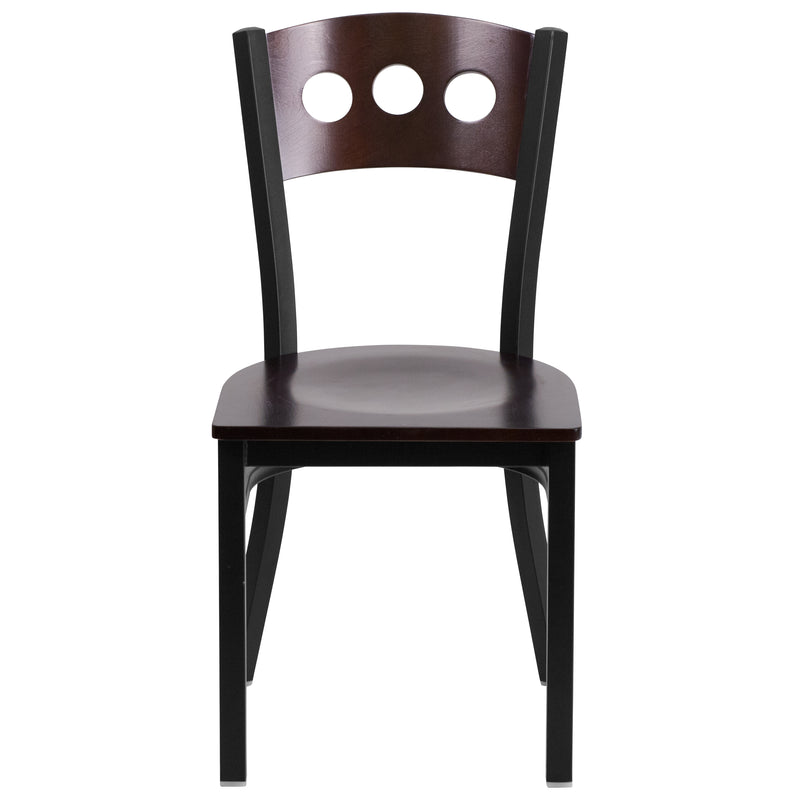 Bk/Wal 3 Circ Chair-Wood Seat