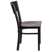 Bk/Wal 3 Circ Chair-Wood Seat