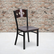 Bk/Wal 3 Circ Chair-Wood Seat