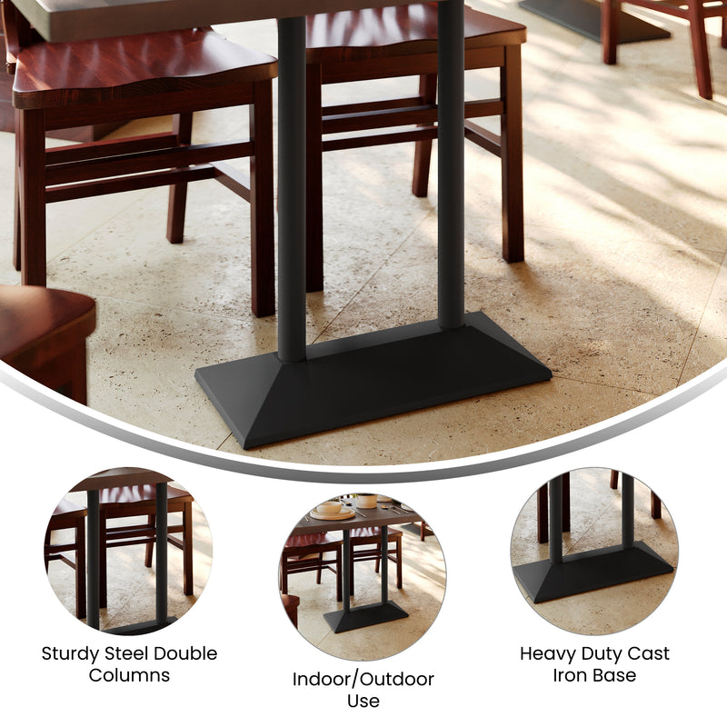 27x15 Black Double Table Base