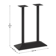 27x15 Black Double Table Base