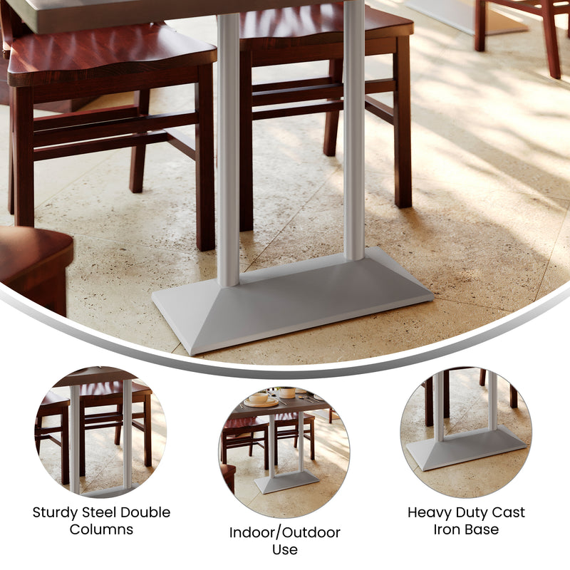 27x15 Silver Double Table Base