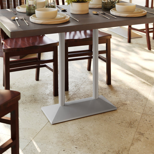 27x15 Silver Double Table Base