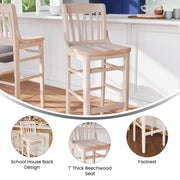 AQ White Wood Stool