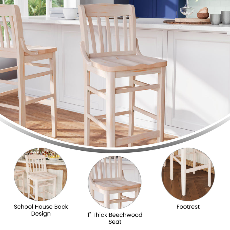 AQ White Wood Stool