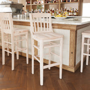 AQ White Wood Stool