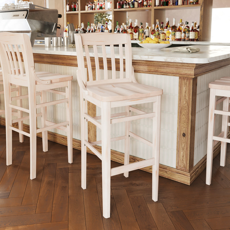 AQ White Wood Stool