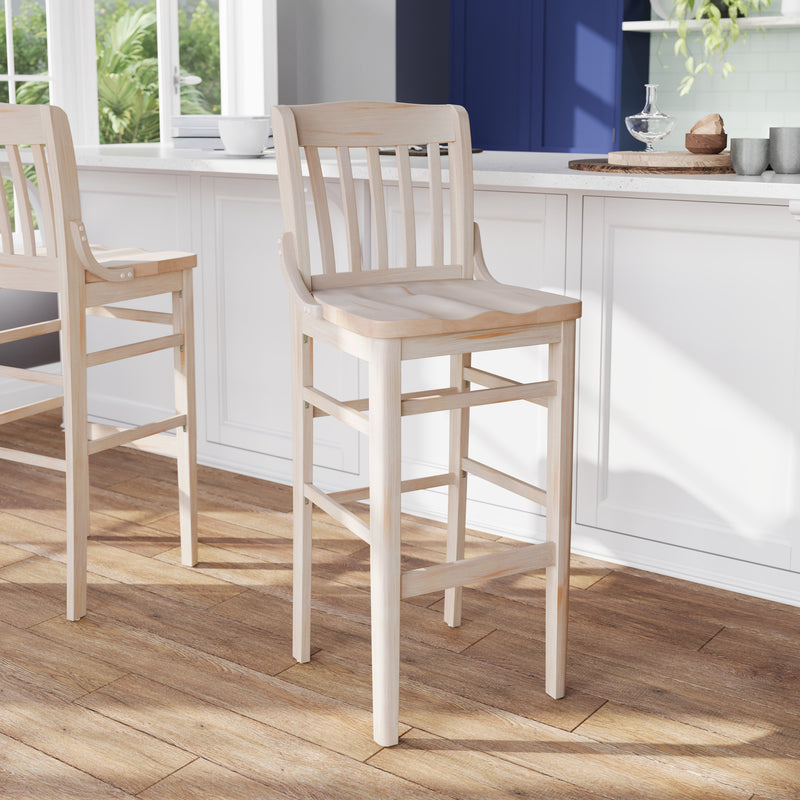 AQ White Wood Stool