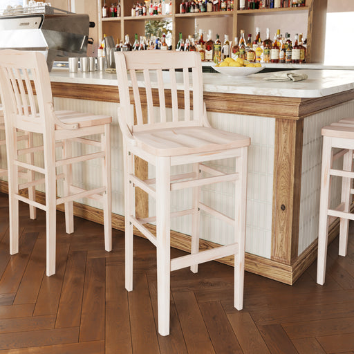 AQ White Wood Stool