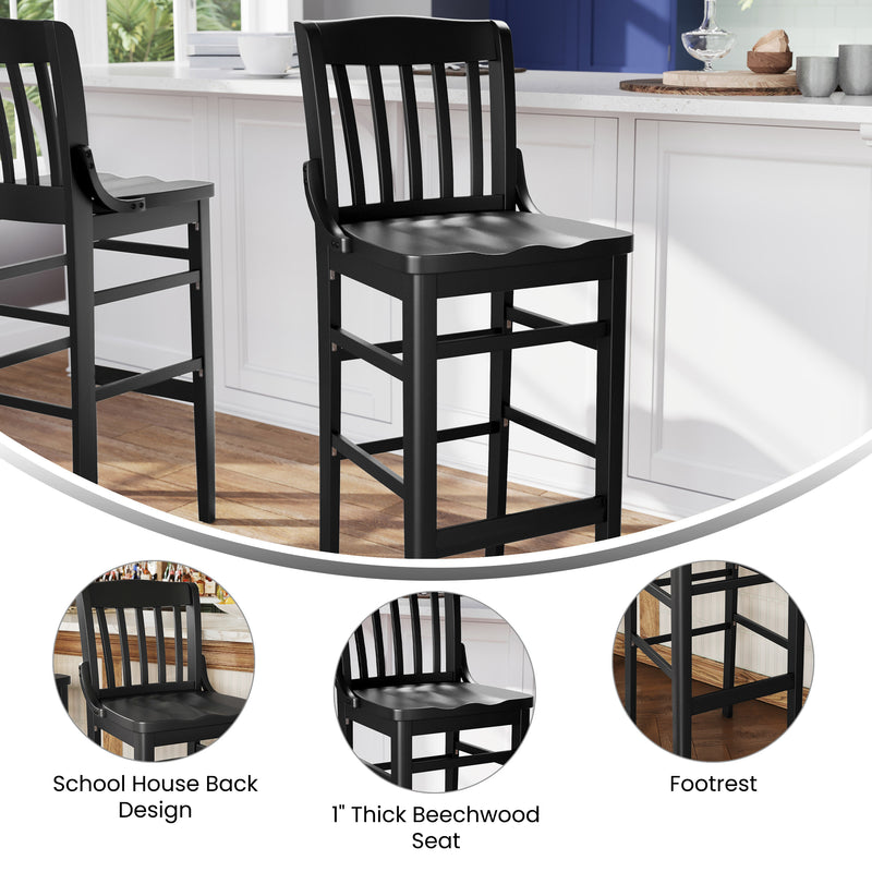 Black Wood Stool