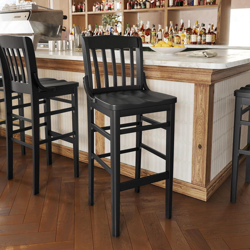 Black Wood Stool