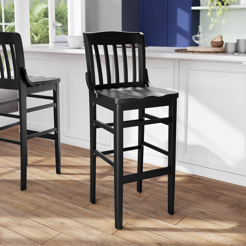 Black Wood Stool