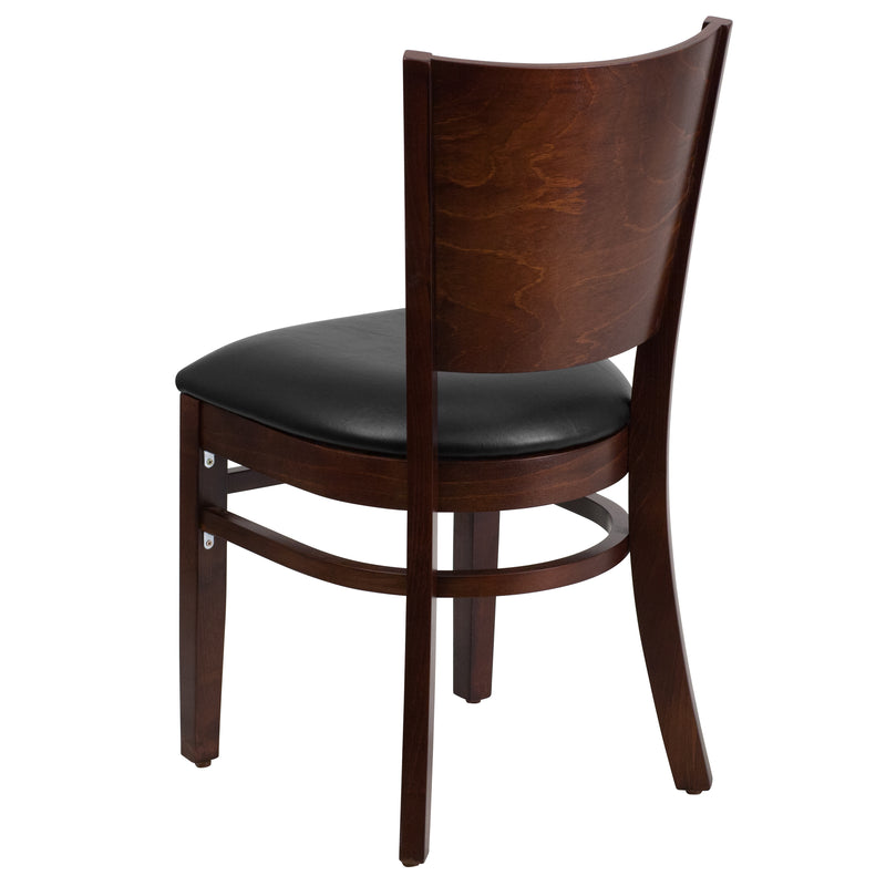 Walnut Wood Chair-Blk Vinyl
