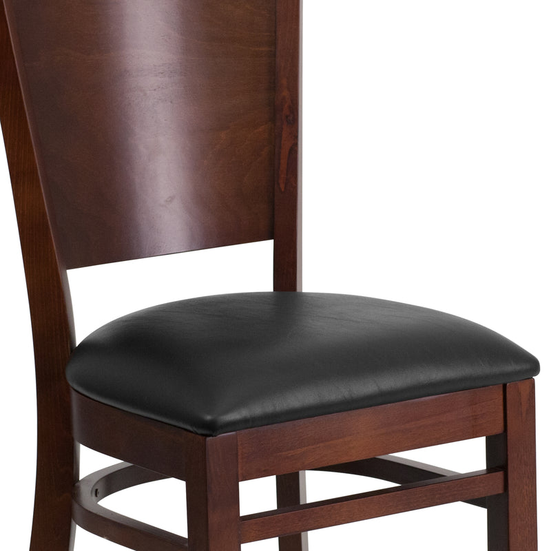 Walnut Wood Chair-Blk Vinyl