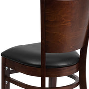 Walnut Wood Chair-Blk Vinyl