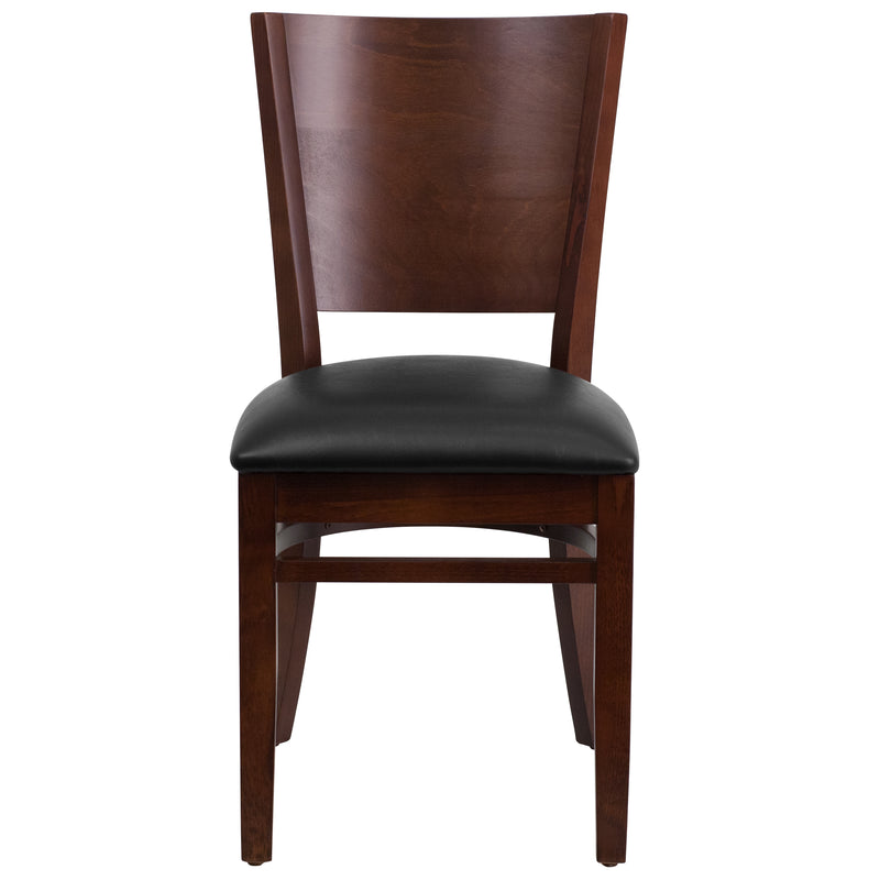 Walnut Wood Chair-Blk Vinyl