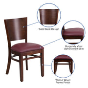 Walnut Wood Chair-Burg Vinyl