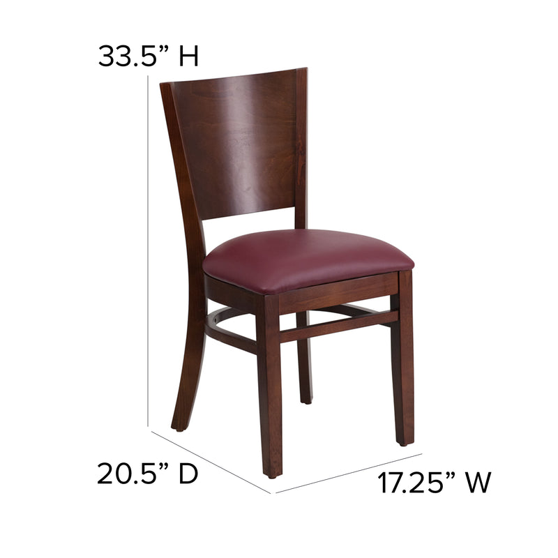 Walnut Wood Chair-Burg Vinyl